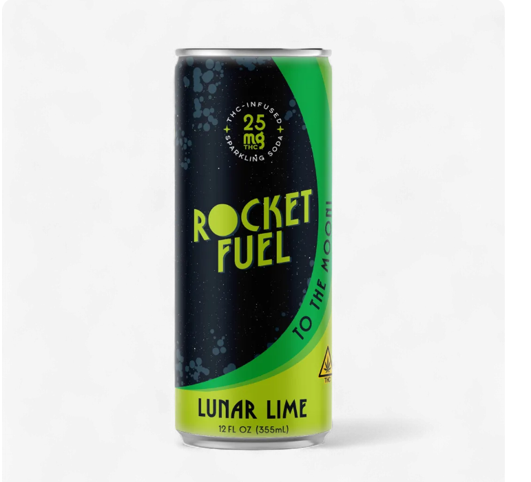 Rocket Fuel 25mg THC Lunar Lime Sparkling Soda | Herban Flow | THC