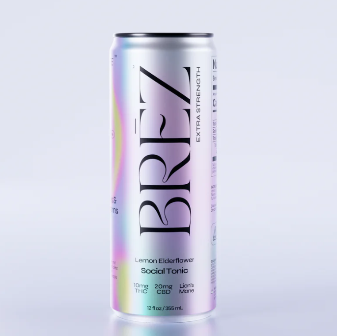 BREZ OG Extra Strength – 10mg THC Lemon Elderflower Seltzer