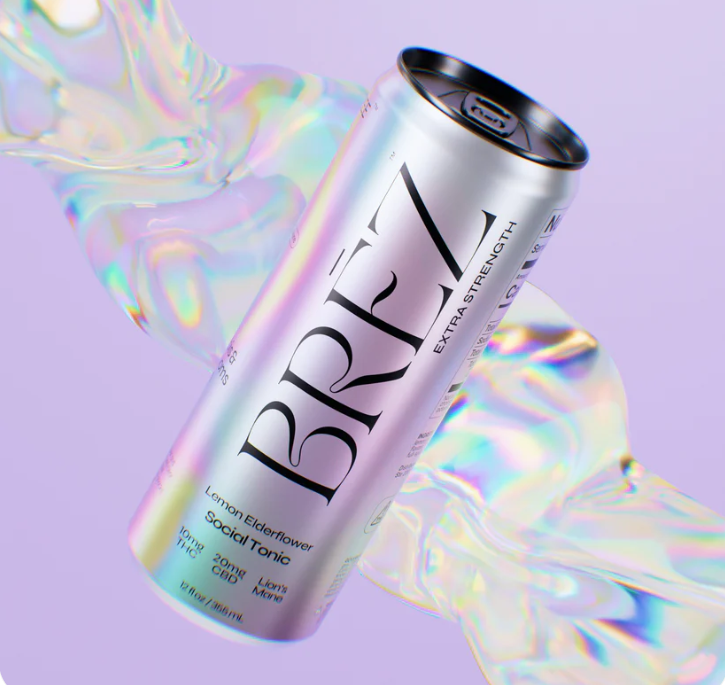 BREZ OG Extra Strength – 10mg THC Lemon Elderflower Seltzer